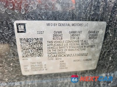 Zdjęcie 13 z 13 samochodu: 2018 BUICK ENCLAVE PREMIUM VIN:5GAERCKW2JJ165012 - miniatura