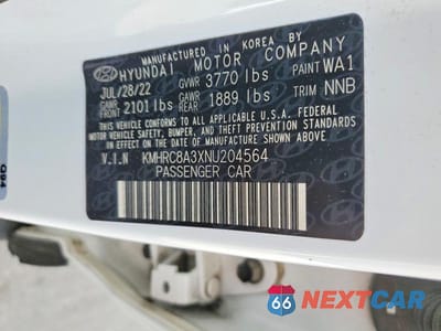 Zdjęcie 13 z 13 samochodu: 2022 HYUNDAI VENUE LIMITED VIN:KMHRC8A3XNU204564 - miniatura