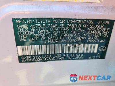Zdjęcie 13 z 13 samochodu: 2008 LEXUS GS 350 VIN:JTHBE96S480033777 - miniatura