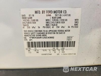 Zdjęcie 12 z 12 samochodu: 2018 FORD EXPLORER POLICE INTERCEPTOR VIN:1FM5K8AR1JGC43882 - miniatura
