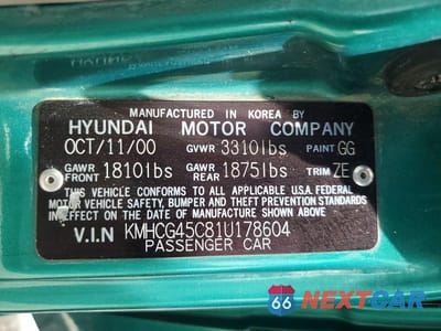 Zdjęcie 12 z 12 samochodu: 2001 HYUNDAI ACCENT GL VIN:KMHCG45C81U178604 - miniatura