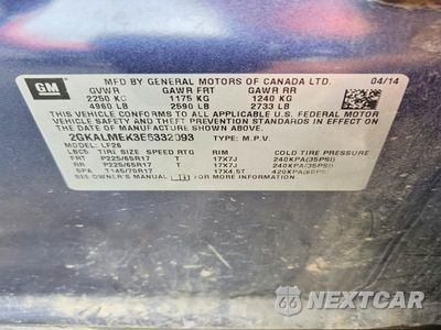 Zdjęcie 13 z 13 samochodu: 2014 GMC TERRAIN SLE VIN:2GKALMEK3E6332093 - miniatura