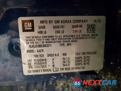 Zdjęcie 14 z 14 samochodu: 2020 BUICK ENCORE PREFERRED VIN:KL4CJESB0LB053211 - miniatura