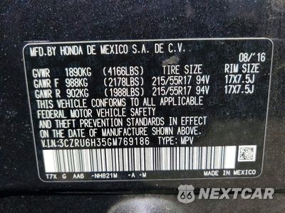 Zdjęcie 13 z 13 samochodu: 2016 HONDA HR-V LX VIN:3CZRU6H35GM769186 - miniatura