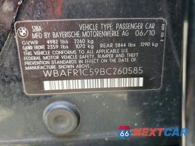 Zdjęcie 12 z 12 samochodu: 2011 BMW 528 I VIN:WBAFR1C59BC260585 - miniatura