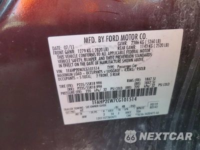 Zdjęcie 12 z 12 samochodu: 2012 FORD TAURUS SEL VIN:1FAHP2EW7CG101514 - miniatura