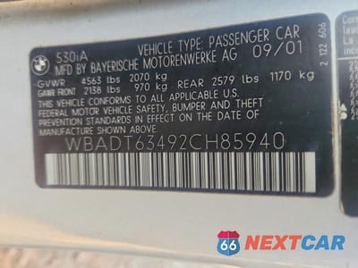 Zdjęcie 12 z 12 samochodu: 2002 BMW 530 I AUTOMATIC VIN:WBADT63492CH85940 - miniatura