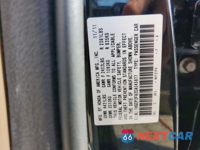 Zdjęcie 12 z 12 samochodu: 2012 HONDA ACCORD EXL VIN:1HGCP2F82CA045877 - miniatura