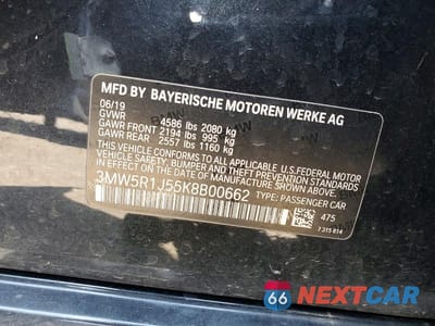 Zdjęcie 12 z 12 samochodu: 2019 BMW 330I VIN:3MW5R1J55K8B00662 - miniatura