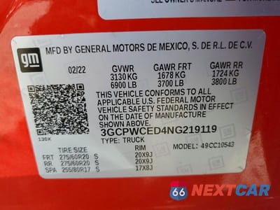 Zdjęcie 12 z 12 samochodu: 2022 CHEVROLET SILVERADO LTD C1500 LT VIN:3GCPWCED4NG219119 - miniatura