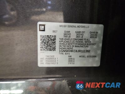 Zdjęcie 13 z 13 samochodu: 2018 CHEVROLET SUBURBAN K1500 LT VIN:1GNSKHKC8JR111392 - miniatura