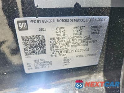 Zdjęcie 12 z 12 samochodu: 2026 GMC SIERRA K1500 AT4 VIN:3GTUUEEL2TG136703 - miniatura