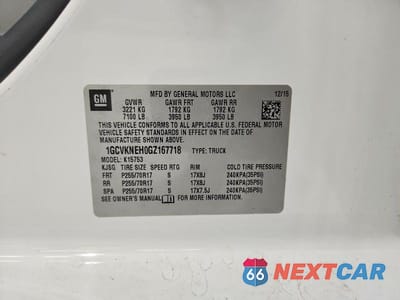 Zdjęcie 12 z 12 samochodu: 2016 CHEVROLET SILVERADO K1500 VIN:1GCVKNEH0GZ167718 - miniatura