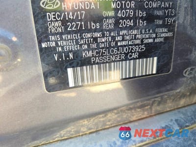 Zdjęcie 10 z 10 samochodu: 2018 HYUNDAI IONIQ SEL VIN:KMHC75LC6JU073925 - miniatura