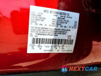 Zdjęcie 14 z 14 samochodu: 2023 FORD EXPLORER XLT VIN:1FMSK8DH1PGA37394 - miniatura