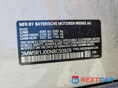 Zdjęcie 12 z 12 samochodu: 2022 BMW 330I VIN:3MW5R1J00N8C50929 - miniatura