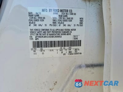 Zdjęcie 13 z 13 samochodu: 2013 FORD EDGE LIMITED VIN:2FMDK4KC0DBC60652 - miniatura