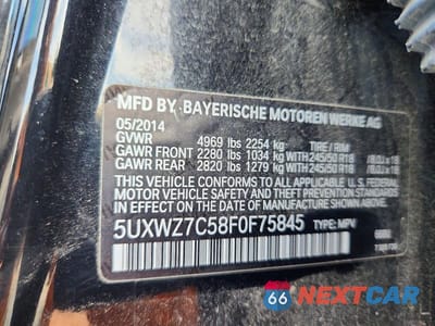 Zdjęcie 13 z 13 samochodu: 2015 BMW X3 SDRIVE28I VIN:5UXWZ7C58F0F75845 - miniatura