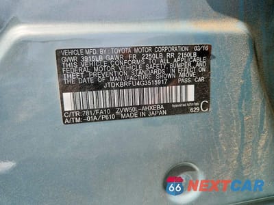 Zdjęcie 12 z 12 samochodu: 2016 TOYOTA PRIUS TWO VIN:JTDKBRFU4G3515917 - miniatura