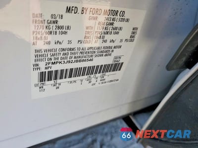 Zdjęcie 13 z 13 samochodu: 2018 FORD EDGE SEL VIN:2FMPK3J92JBB86546 - miniatura