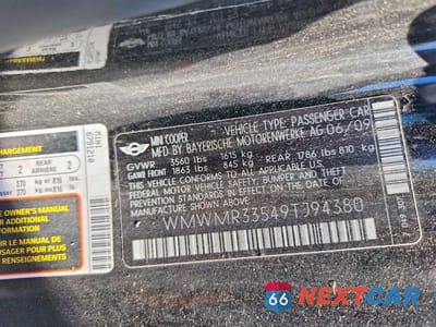 Zdjęcie 12 z 12 samochodu: 2009 MINI COOPER VIN:WMWMR33549TJ94380 - miniatura