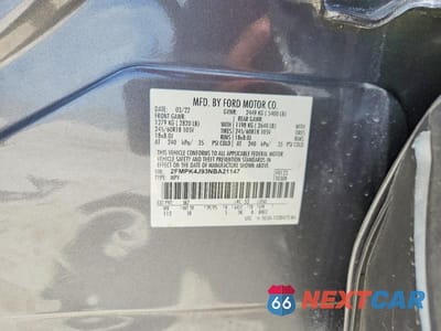 Zdjęcie 12 z 12 samochodu: 2022 FORD EDGE SEL VIN:2FMPK4J93NBA21147 - miniatura