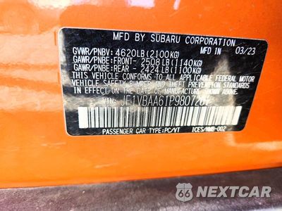 Zdjęcie 12 z 12 samochodu: 2023 SUBARU WRX VIN:JF1VBAA61P9807261 - miniatura