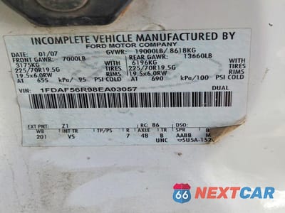 Zdjęcie 12 z 12 samochodu: 2008 FORD F550 SUPER DUTY VIN:1FDAF56R98EA03057 - miniatura