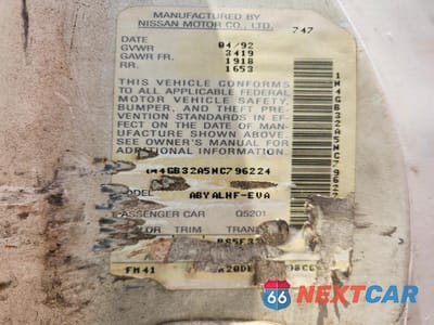 Zdjęcie 12 z 12 samochodu: 1992 NISSAN SENTRA SE-R VIN:1N4GB32A5NC796224 - miniatura