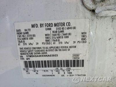 Zdjęcie 13 z 13 samochodu: 2022 FORD EXPLORER POLICE INTERCEPTOR VIN:1FM5K8AWXNNA03933 - miniatura