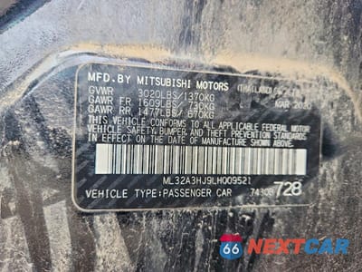Zdjęcie 12 z 12 samochodu: 2020 MITSUBISHI MIRAGE ES VIN:ML32A3HJ9LH009521 - miniatura