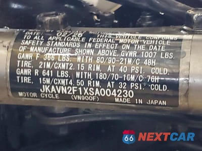 Zdjęcie 9 z 9 samochodu: 2025 KAWASAKI VN900 F VIN:JKAVN2F1XSA004230 - miniatura