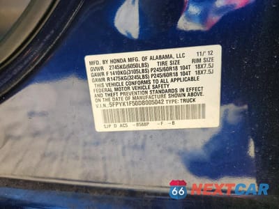 Zdjęcie 12 z 12 samochodu: 2013 HONDA RIDGELINE RTL VIN:5FPYK1F50DB005042 - miniatura