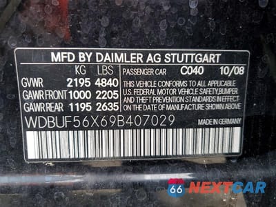 Zdjęcie 12 z 12 samochodu: 2009 MERCEDES-BENZ E 350 VIN:WDBUF56X69B407029 - miniatura