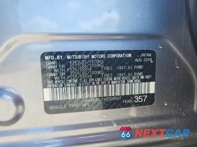Zdjęcie 13 z 13 samochodu: 2017 MITSUBISHI OUTLANDER SPORT ES VIN:JA4AP3AU1HZ004501 - miniatura