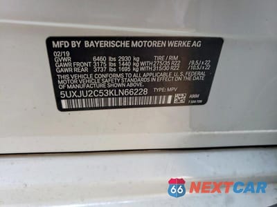 Zdjęcie 14 z 14 samochodu: 2019 BMW X5 XDRIVE50I VIN:5UXJU2C53KLN66228 - miniatura
