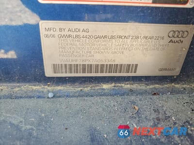 Zdjęcie 12 z 12 samochodu: 2007 AUDI A3 2 VIN:WAUHF78PX7A053348 - miniatura