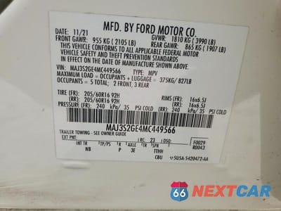 Zdjęcie 13 z 13 samochodu: 2021 FORD ECOSPORT SE VIN:MAJ3S2GE4MC449566 - miniatura