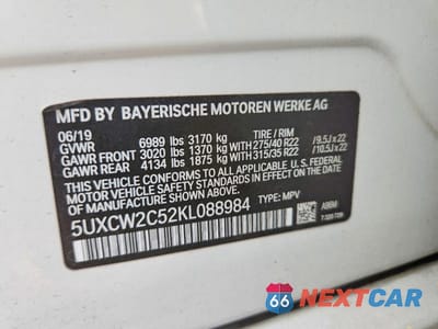 Zdjęcie 14 z 14 samochodu: 2019 BMW X7 XDRIVE40I VIN:5UXCW2C52KL088984 - miniatura