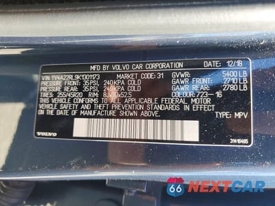 Zdjęcie 13 z 13 samochodu: 2019 VOLVO XC60 T6 INSCRIPTION VIN:YV4A22RL9K1301173 - miniatura