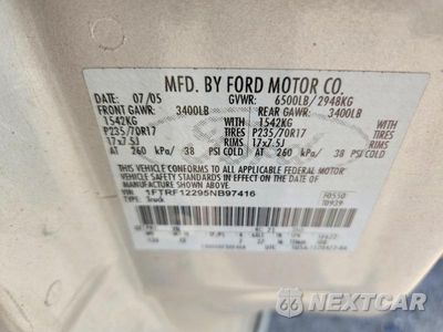 Zdjęcie 12 z 12 samochodu: 2005 FORD F150 VIN:1FTRF12295NB97416 - miniatura