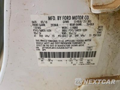Zdjęcie 14 z 14 samochodu: 2010 FORD EDGE LIMITED VIN:2FMDK4KC0ABB34710 - miniatura