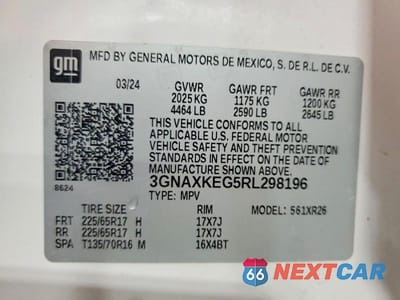 Zdjęcie 13 z 13 samochodu: 2024 CHEVROLET EQUINOX LT VIN:3GNAXKEG5RL298196 - miniatura