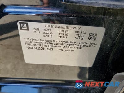 Zdjęcie 12 z 12 samochodu: 2012 CADILLAC CTS VIN:1G6DC5E53C0111563 - miniatura