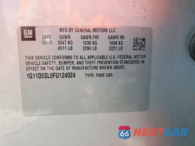 Zdjęcie 12 z 12 samochodu: 2015 CHEVROLET MALIBU 2LT VIN:1G11D5SL8FU124024 - miniatura
