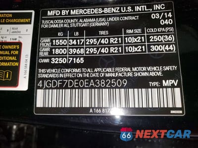 Zdjęcie 13 z 13 samochodu: 2014 MERCEDES-BENZ GL 550 4MATIC VIN:4JGDF7DE0EA382509 - miniatura