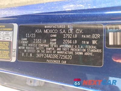 Zdjęcie 13 z 13 samochodu: 2024 KIA FORTE LXS VIN:3KPF24AD2RE725620 - miniatura