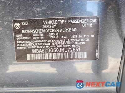 Zdjęcie 12 z 12 samochodu: 2018 BMW 330 XI VIN:WBA8D9G50JNU72651 - miniatura