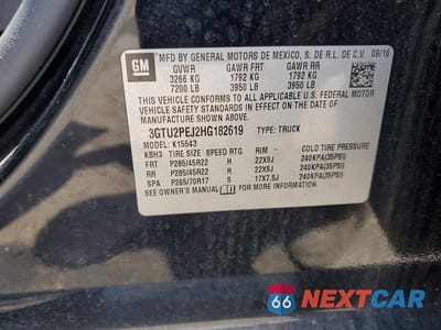Zdjęcie 12 z 12 samochodu: 2017 GMC SIERRA K1500 DENALI VIN:3GTU2PEJ2HG182619 - miniatura