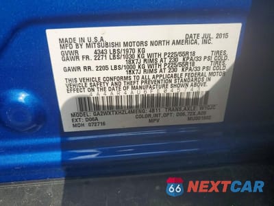 Zdjęcie 13 z 13 samochodu: 2015 MITSUBISHI OUTLANDER SPORT SE VIN:4A4AR4AU6FE045743 - miniatura